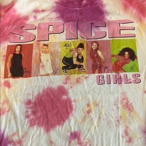 Spice Girls Tie Dye Graphic TShirt White/Pink Size Medium